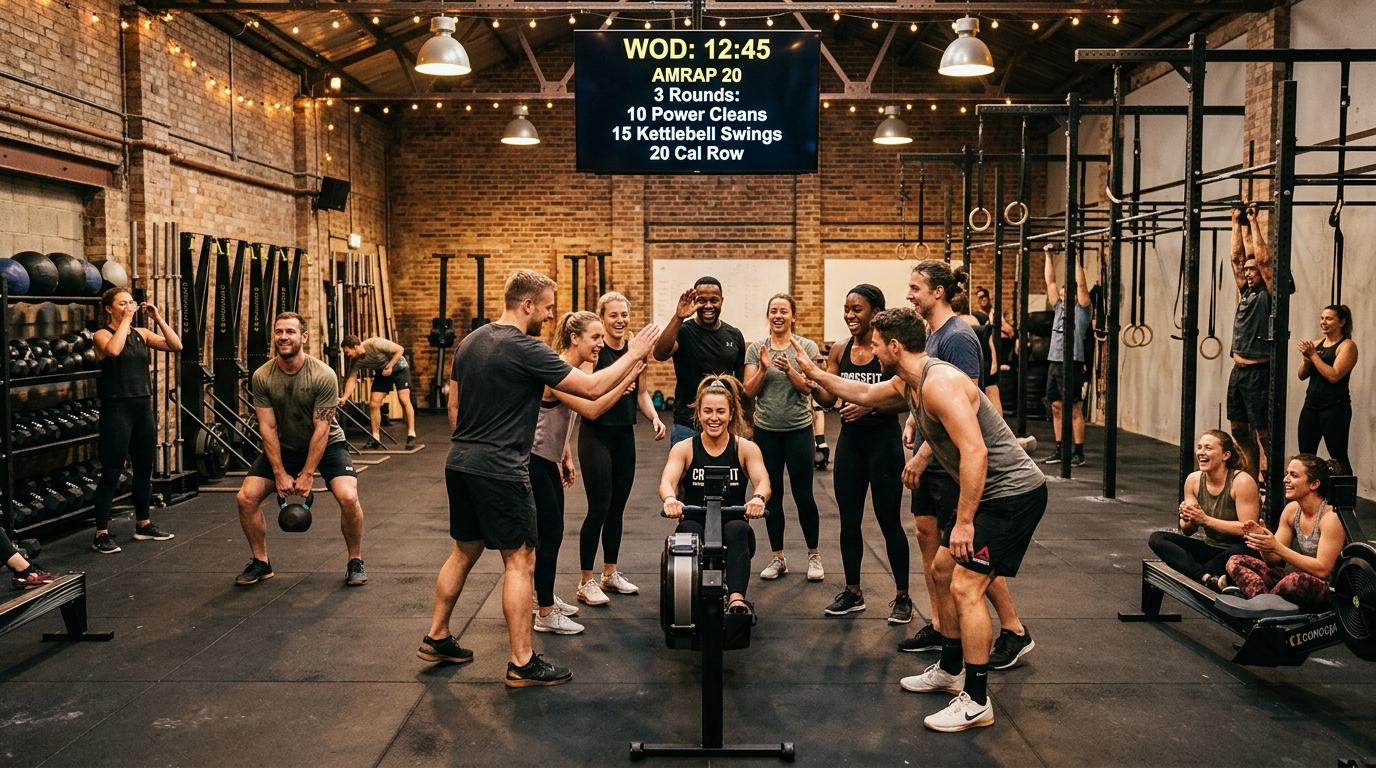 Communauté et écrans en salle de CrossFit ZEWOD